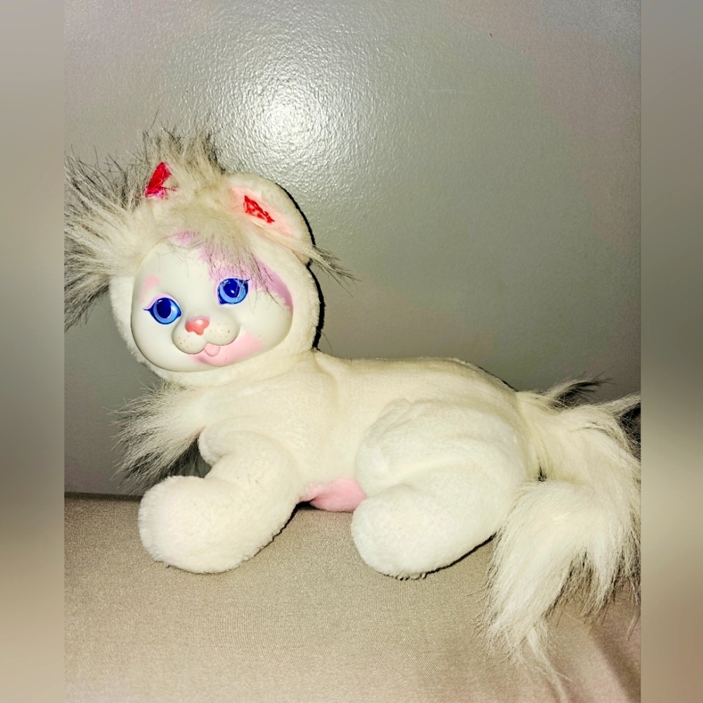 Vintage 1993 Hasbro Kitty Surprise Pastel Pink White Cat Plush - No Kitten HTF